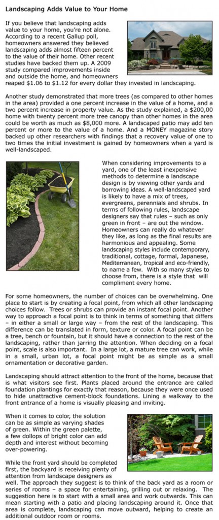 Landscaping Adds Value to Your Home - Seattle Home Inspection